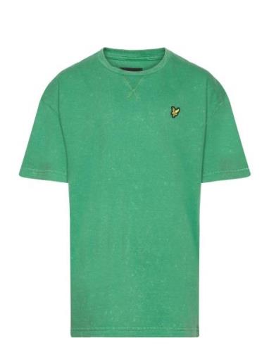 Acid Wash Over D Tee Tops T-shirts Short-sleeved Green Lyle & Scott Ju...