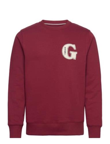 G Graphic C-Neck Tops Sweat-shirts & Hoodies Sweat-shirts Red GANT