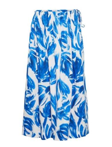 Mschsinaia Diselle Skirt Aop Polvipituinen Hame Blue MSCH Copenhagen