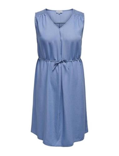 Carlaura Sl V-Neck Dress Dnm Bin Lyhyt Mekko Blue ONLY Carmakoma