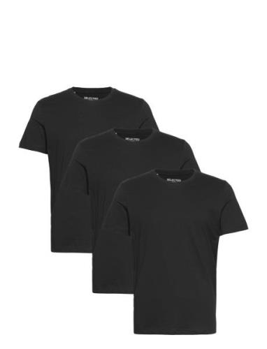 Slhaxel Ss O-Neck Tee 3 Pack Noos Tops T-shirts Short-sleeved Black Se...