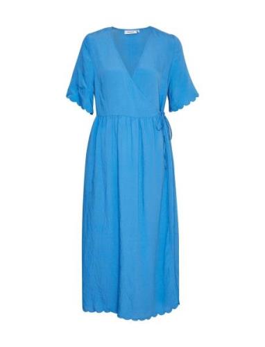 Mschchalena 2/4 Wrap Dress Polvipituinen Mekko Blue MSCH Copenhagen