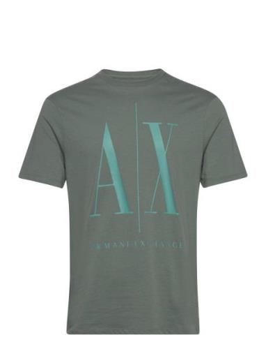 T-Shirt Tops T-shirts Short-sleeved Green Armani Exchange