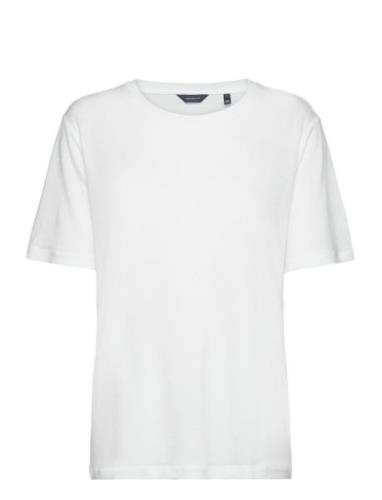 Drape Ss T-Shirt Tops T-shirts & Tops Short-sleeved White GANT