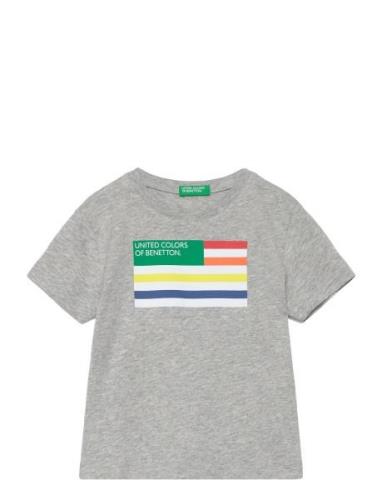 T-Shirt Tops T-shirts Short-sleeved Grey United Colors Of Benetton