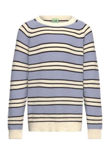 Rib Sweater Tops Knitwear Pullovers Blue FUB