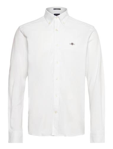 Reg Jersey Pique Shirt Tops Shirts Casual White GANT