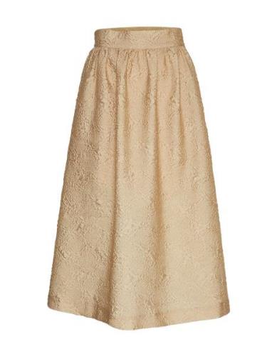 Mschaldis Skirt Polvipituinen Hame Beige MSCH Copenhagen