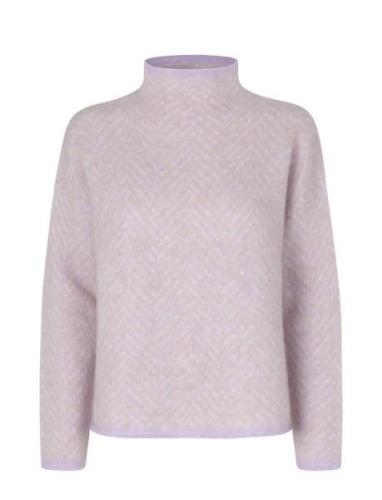 Herrin Knit New T-Neck Tops Knitwear Jumpers Purple Second Female