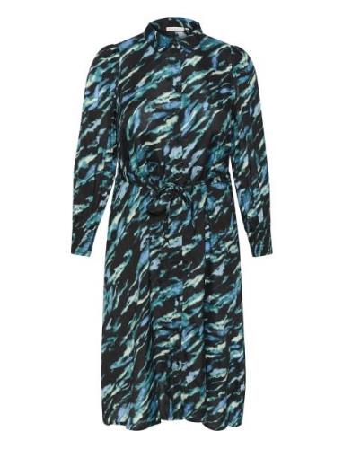 Kcnatalia Shirt Dress Polvipituinen Mekko Navy Kaffe Curve