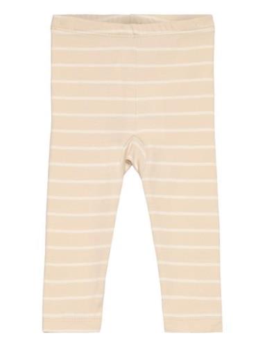 Leggings - Y/D Stripe Bottoms Leggings Beige Fixoni