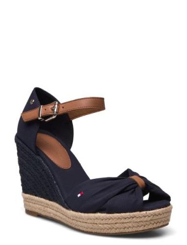 Basic Open Toe High Wedge Kiilakorkokengät Blue Tommy Hilfiger