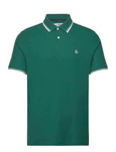 Tipped Polo Org Piq Tops Polos Short-sleeved Green Original Penguin