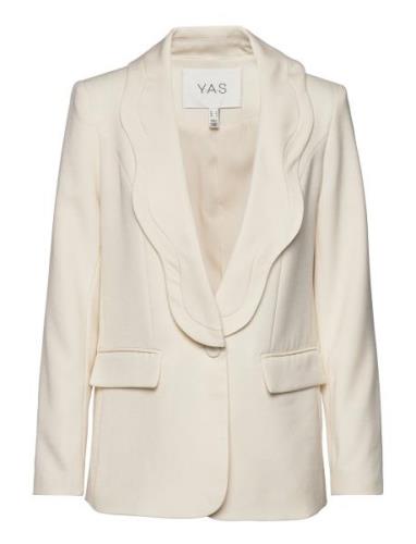 Yassim Ls Blazer - Celeb Blazers Single Breasted Blazers Cream YAS