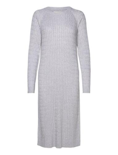 Cable C-Neck Dress Polvipituinen Mekko Grey GANT