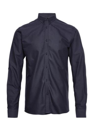 Christoph Oxford Shirt Tops Shirts Casual Navy Les Deux