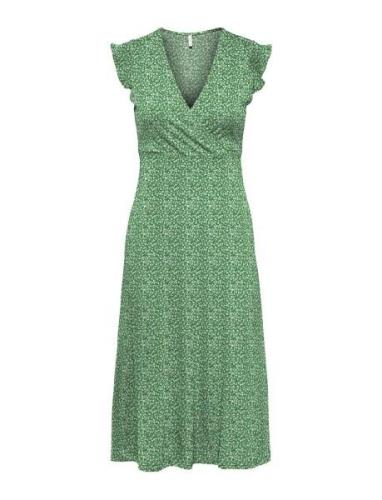 Onlmay S/L Wrap Midi Dress Box Jrs Polvipituinen Mekko Green ONLY