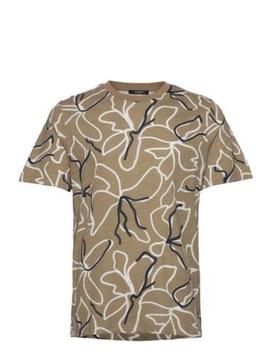 Jprblatropic Aop Ss Tee Crew Neck Sn Tops T-shirts Short-sleeved Khaki...