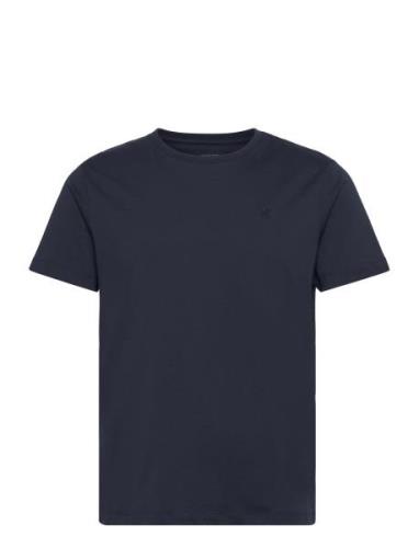 Pima Cotton Tee Tops T-shirts Short-sleeved Navy Hackett London