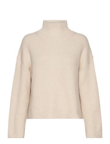 Angelinepw Pu Tops Knitwear Jumpers Beige Part Two