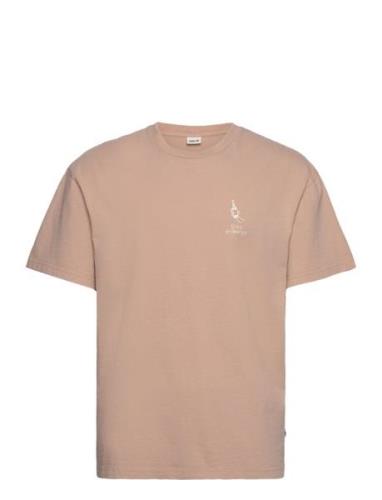 Sdismail Tops T-shirts Short-sleeved Beige Solid