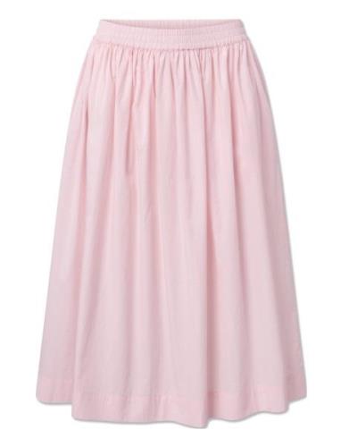 Olga Skirt - Poplin Polvipituinen Hame Pink STUDIO FEDER