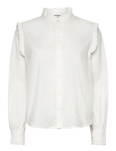 Srindia Shirt Solid Tops Blouses Long-sleeved White Soft Rebels