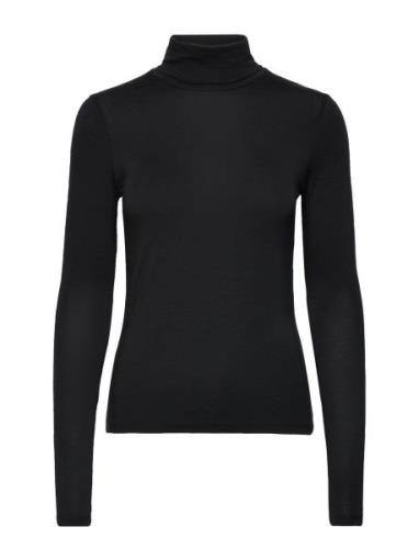 Joline T-Neck Tops Knitwear Turtleneck Black Basic Apparel