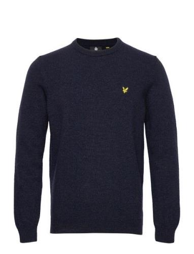 Crew Neck Lambswool Blend Jumper Tops Knitwear Round Necks Navy Lyle &...