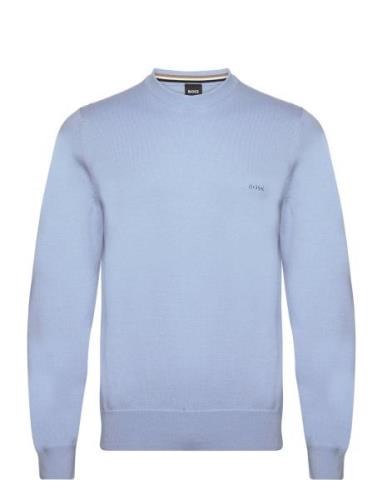 Pacas-L Tops Knitwear Round Necks Blue BOSS