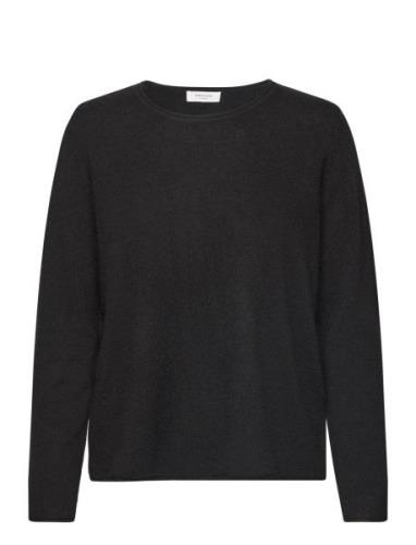 Cashmere Crew Neck Tops Knitwear Jumpers Black Rosemunde