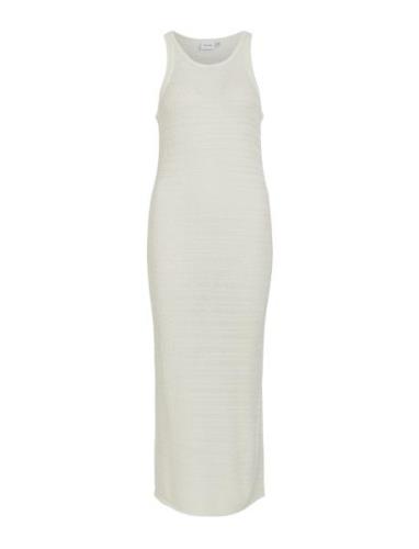 Vimargot Open O-Neck S/L Knit Dress/R Polvipituinen Mekko White Vila