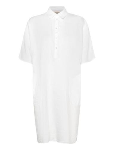 Mmlowana Linen Dress Polvipituinen Mekko White MOS MOSH