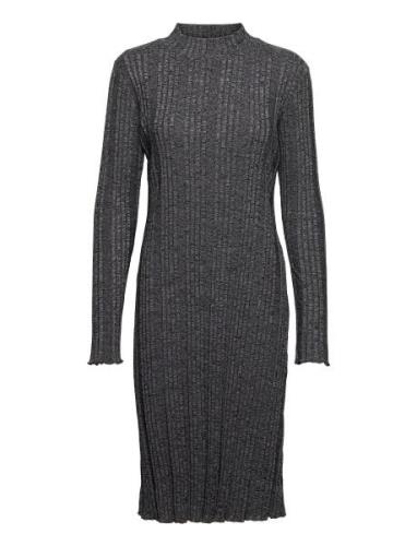 Irma Rib Dress Polvipituinen Mekko Grey Gina Tricot