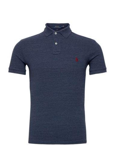 Slim Fit Mesh Polo Shirt Tops Polos Short-sleeved Blue Polo Ralph Laur...