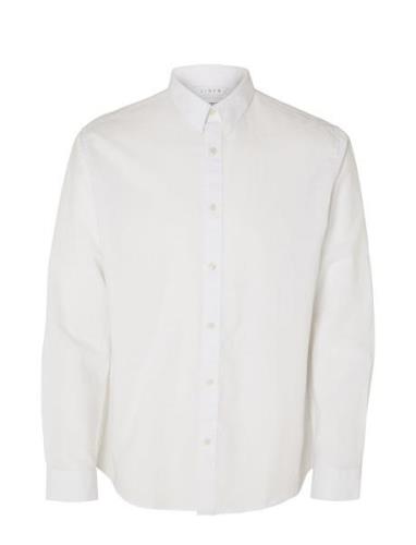 Slhregnew-Linen Shirt Ls Classic Tops Shirts Casual White Selected Hom...