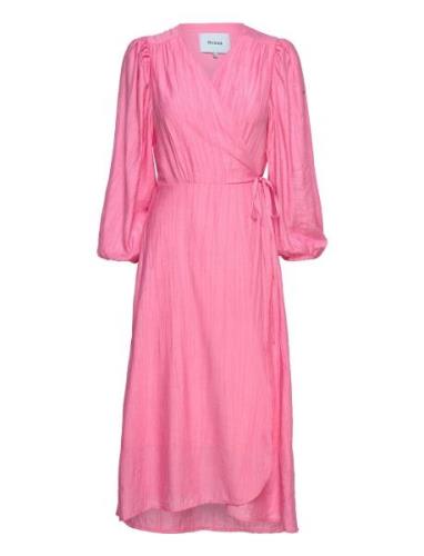 Josia Wrap Dress Polvipituinen Mekko Pink Minus