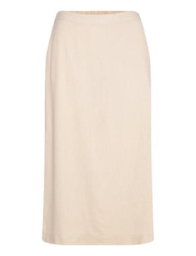 Vmmymilo Hw 7/8 Skirt Wvn Ga Polvipituinen Hame Beige Vero Moda