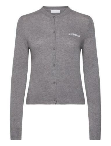 2Nd Vinny Tt - Soft Wool Blend Tops Knitwear Cardigans Grey 2NDDAY