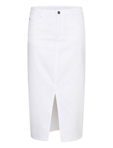 Kazelina Long Denim Skirt Polvipituinen Hame White Kaffe