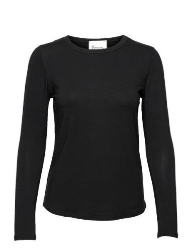 18 The Modal Blouse Tops T-shirts & Tops Long-sleeved Black My Essenti...