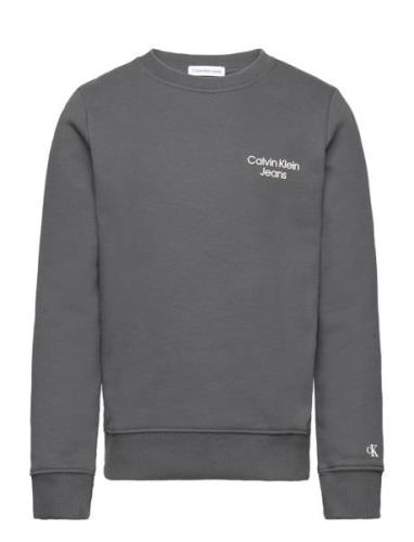 Ckj Stack Logo Sweatshirt Tops Sweat-shirts & Hoodies Sweat-shirts Gre...