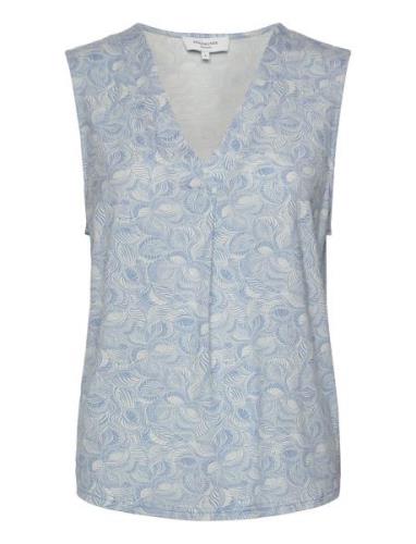 Top Tops Blouses Sleeveless Blue Rosemunde