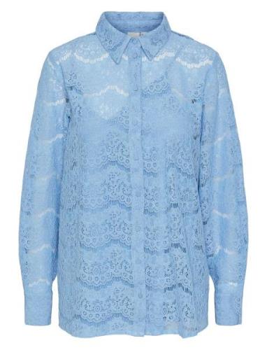 Yaslarisso Ls Lace Shirt - Show Tops Shirts Long-sleeved Blue YAS