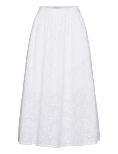 Skirt Fiona Embroidery Pitkä Hame White Lindex