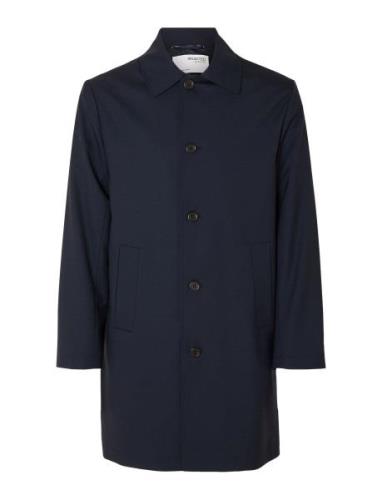 Slhrichmond Mac Coat Ohut Pitkä Takki Blue Selected Homme