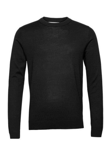 Slhtown Merino Coolmax Knit Crew Noos Tops Knitwear Round Necks Black ...