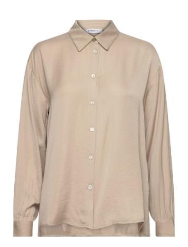 Mschnanella Maluca Shirt Tops Shirts Long-sleeved Beige MSCH Copenhage...