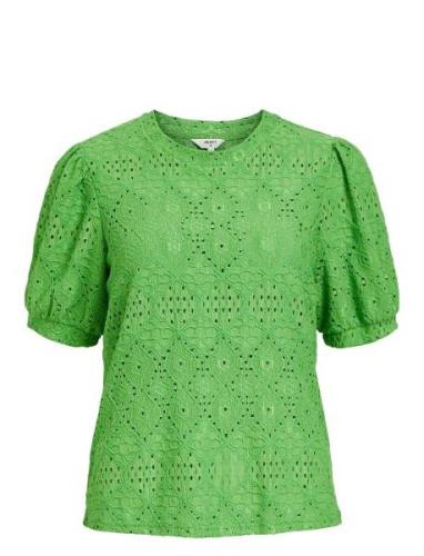 Objfeodora S/S Top Noos Tops T-shirts & Tops Short-sleeved Green Objec...