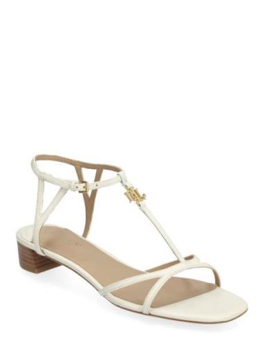 Fallon Nappa Leather Sandal Matalapohjaiset Sandaalit White Lauren Ral...